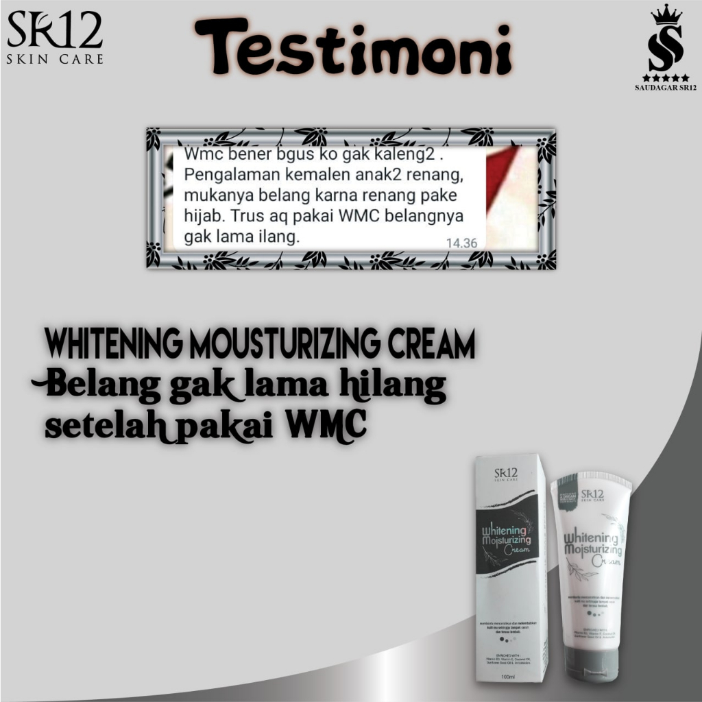 Pemutih Tangan Permanen Whitening Moisturizing Cream SR12 Lotion Pemutih Cream Wajah Cream Tubuh Melembabkan Kulit Dari Sinar UV 100ml