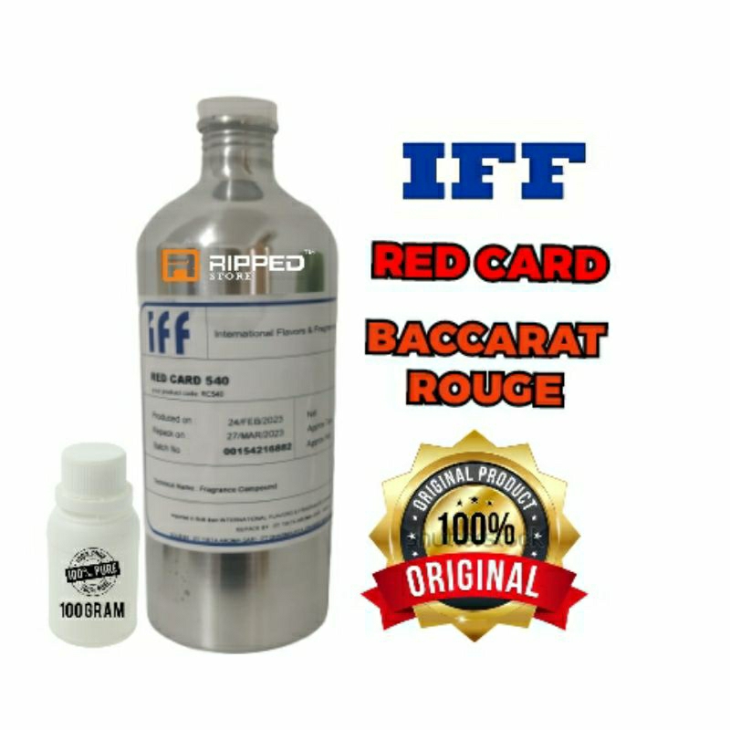 (100ML) RED CARD BIBIT PARFUM MURNI BACARAT ROUGE BY IFF ORIGINAL