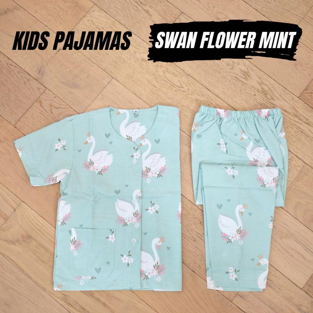 PIYAMA ANAK PEREMPUN 7-9 TAHUN / KATUN PINK BIRU / BAJU TIDUR GIRL CEWE  / PAJAMAS LUCU KIDS UNICORN PRINCESS BUNNY CAT KUCING / SIZE L