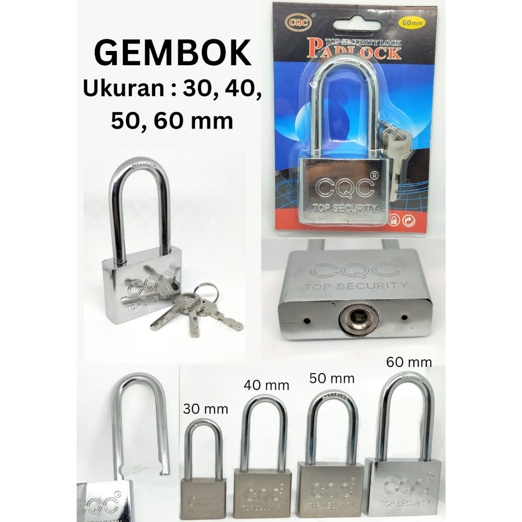 Gembok rumah Gembok Putih Anti Rust Anti Maling Anti Cut Gembok leher panjang Gembok Pagar