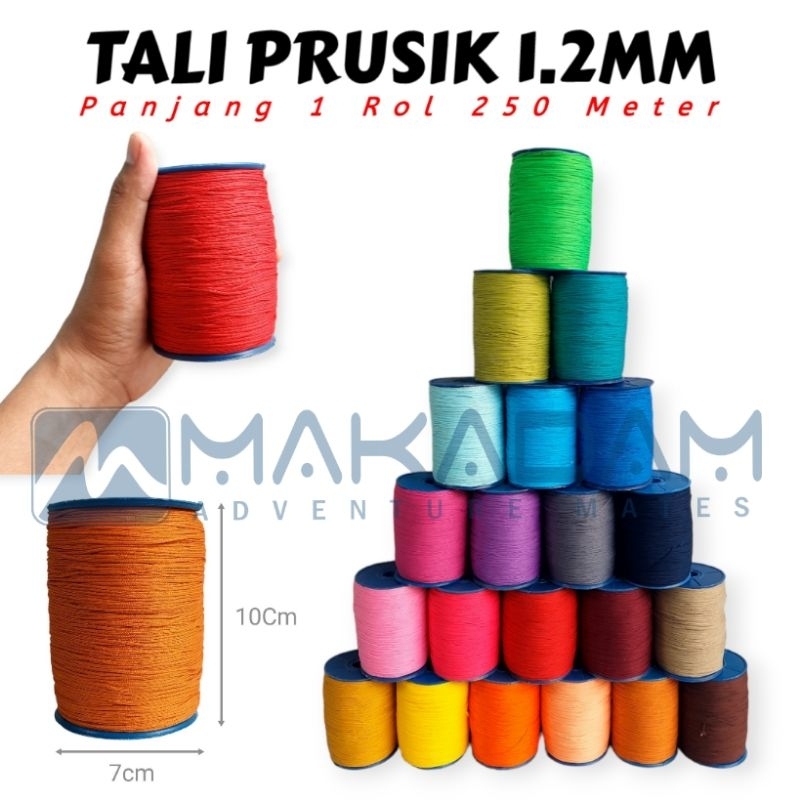 tali gelang kalung prusik paracord 1.2mm rol