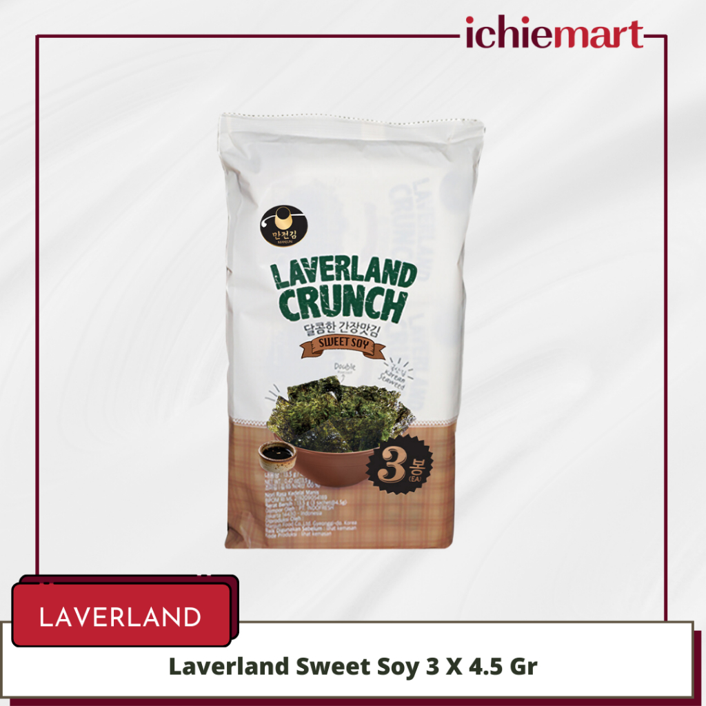 Laverland Crunch Sweet Soy Seaweed 3 X 4.5 Gr
