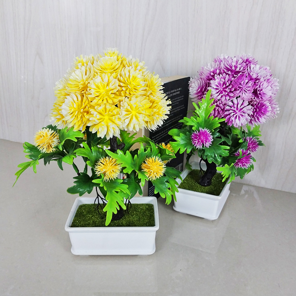 AND / COD / Pot Bunga Hias Plastik Murah Dekorasi Rumah Artifial Flowers Tanaman Bunga Hias Import PBP87