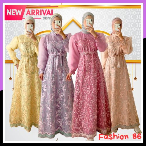 Baju Gamis Maxi dress Pesta Kondangan Lebaran Kekinian Terbaru 2023 Maxy Dres Polos Wanita Remaja Mo