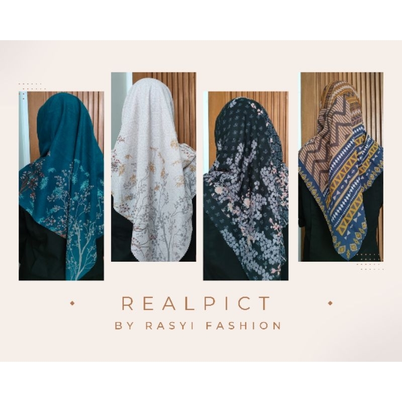HIJAB MOTIF SEGIEMPAT VOAL PREMIUM VOAL LASERCUT ±113CM REAL PICTURE