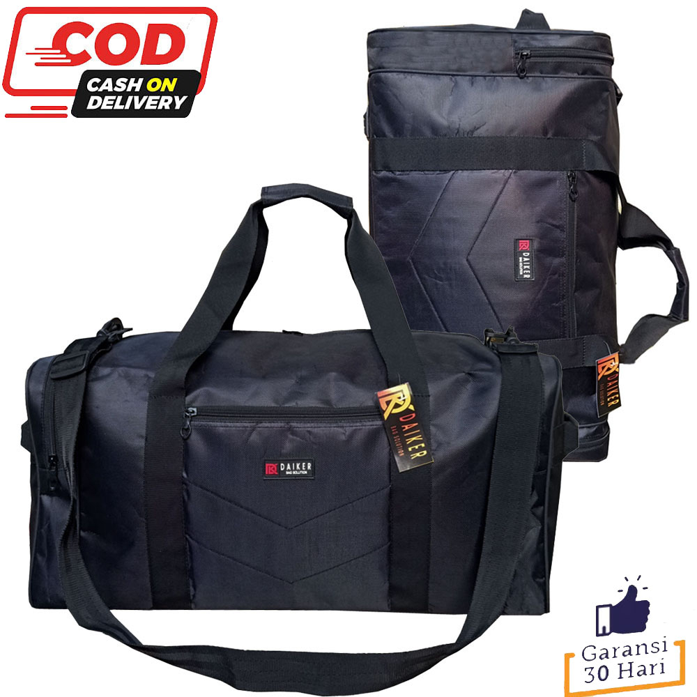 Tas Pakaian Premium Travel bag Daiker Tabung A-R O1 Black Tas mudik Jumbo 60LITER