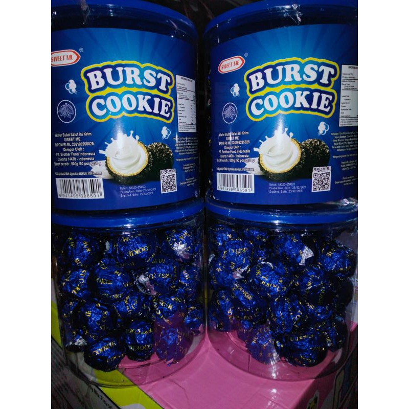 

BURST COOKIE (1 toples isi 50pcs) BURST COOKIE wafer bulat salut isi krim