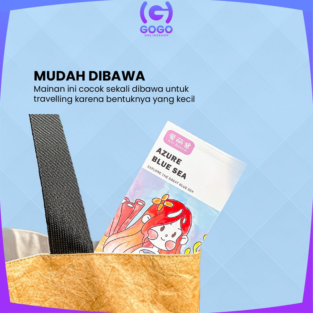 GOGO-A56 Buku Gambar Mewarnai Buku Lukis Cat Air Set Free Kuas / Buku Mewarnai Watercolor Book Coloring Edukasi Anak