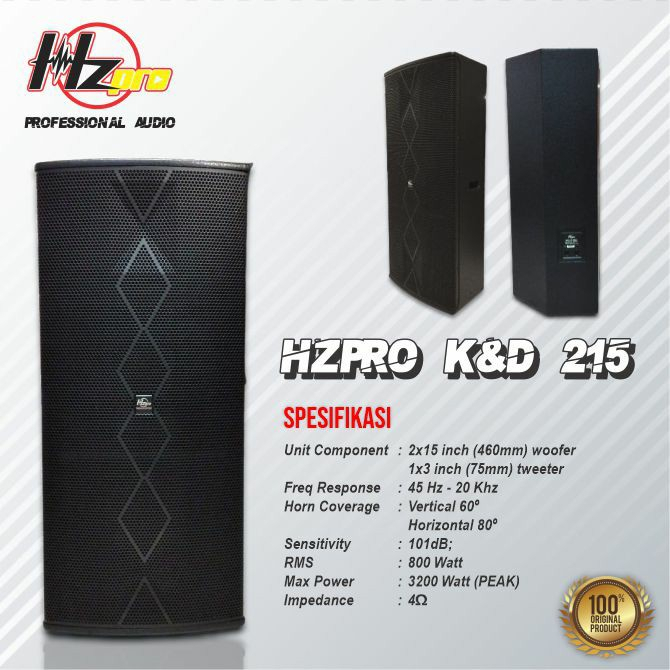 SPEAKER PASIF HZ PRO K&D 215 PRO ORIGINAL
