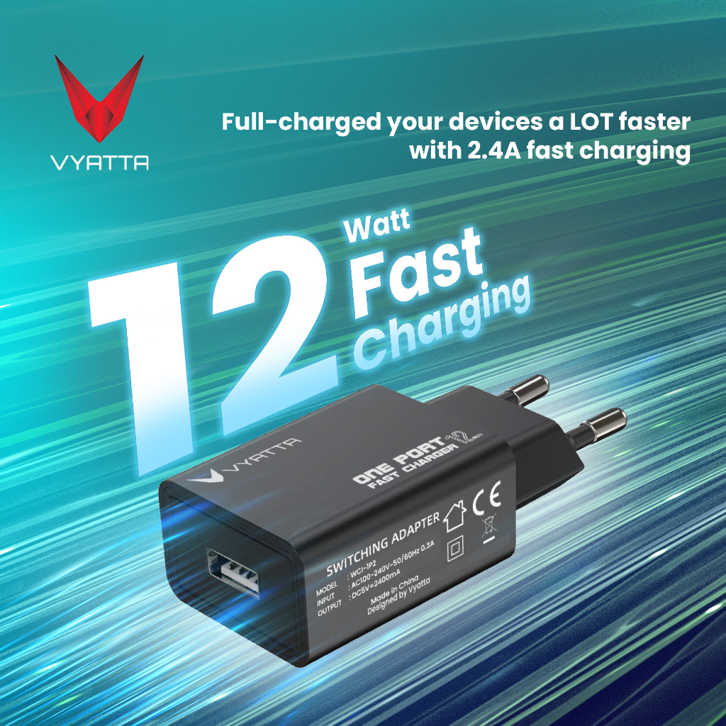 VYATTA CHARGER CASAN 2.4A FAST CHARGING WIDE COMPATIBILITY ANDROID IOS