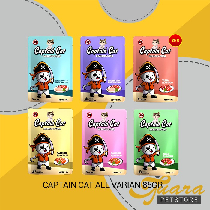 Makanan Basah Kucing Captain Wet Food Pouch 85 Gram