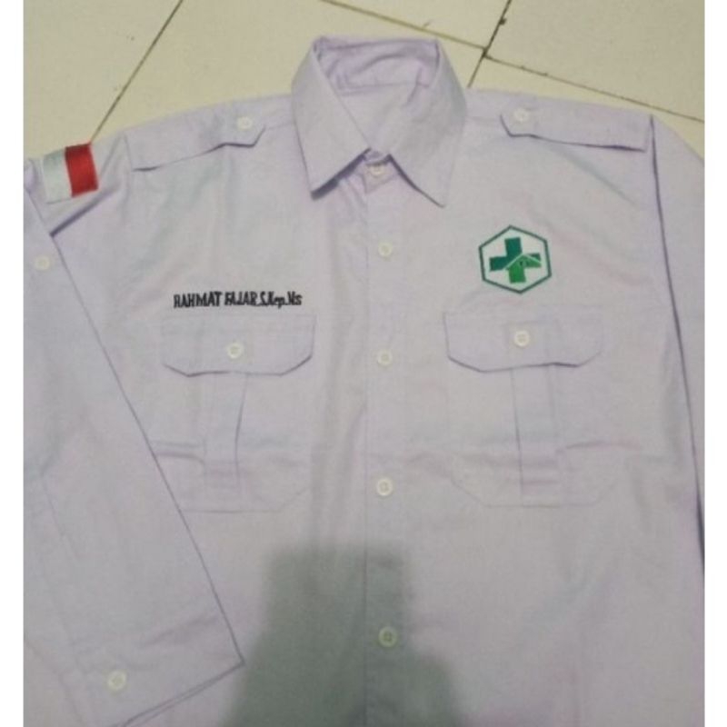KEMEJA PUSKESMAS BORDIR || SERAGAM PUSKESMAS BORDIR || BAJU PUSKESMAS BORDIR