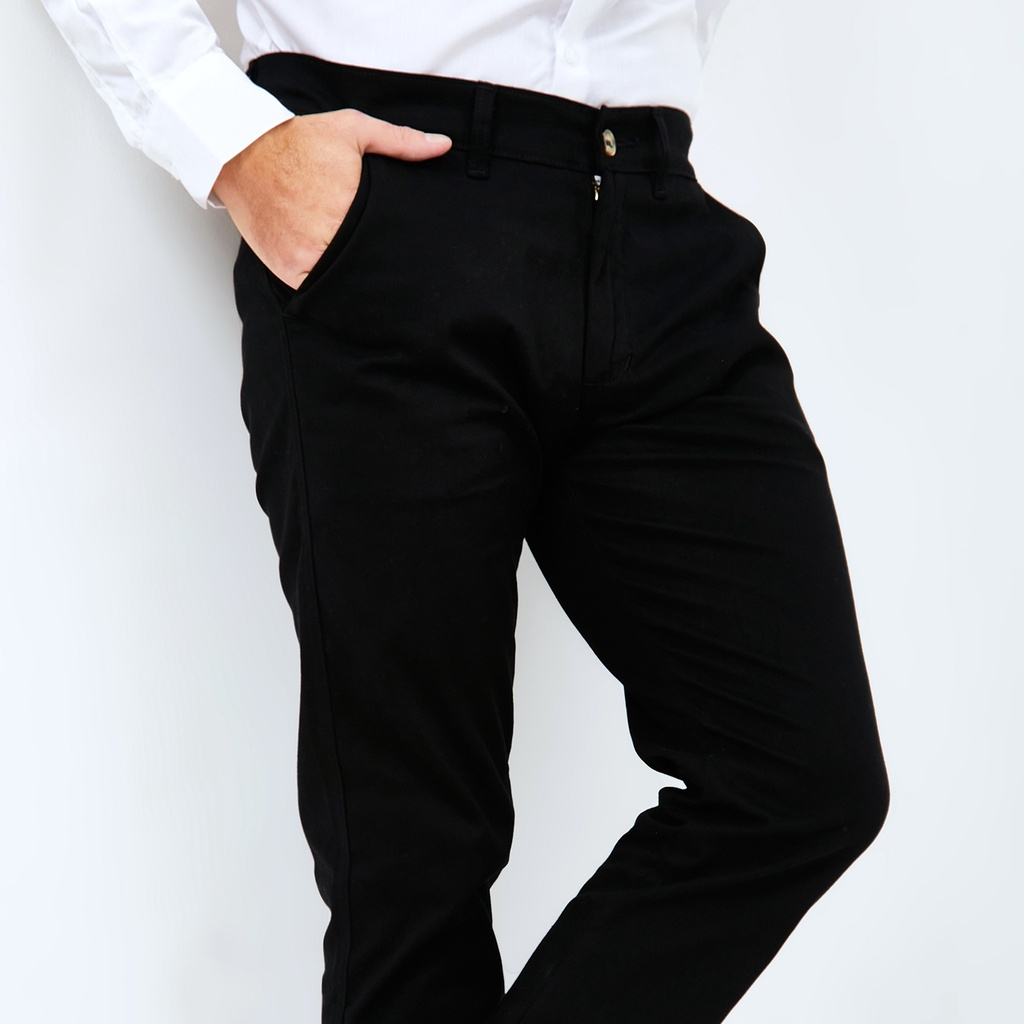 [COD] Celana Chino WD &amp; Co. HItam Slimfit Bahan Stretch / Melar | Original 100% Brand Matahari