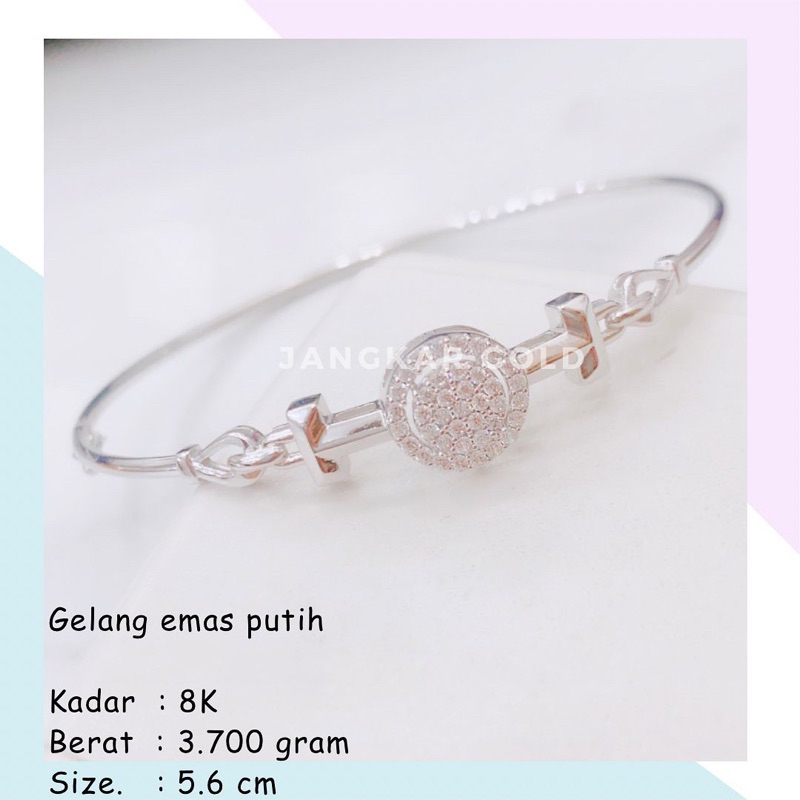 GELANG EMAS PUTIH FASHION 8K 3.700GR