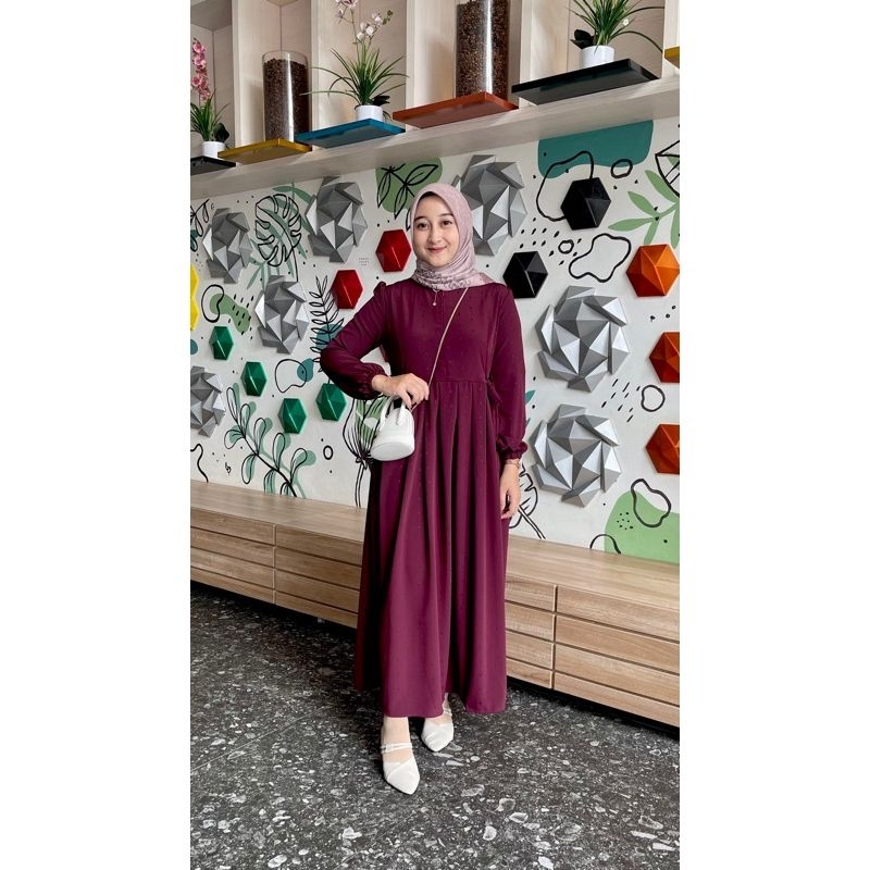 ANISHA MIDI CRINCLE AIRFLOW /terbaru/fashion muslim /atasan remaja/midi viral