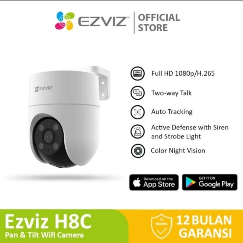 EZViZ H8c Outdoor CCTV PAN &amp; Tilt Wifi IP Camera Auto Tracking 1080p