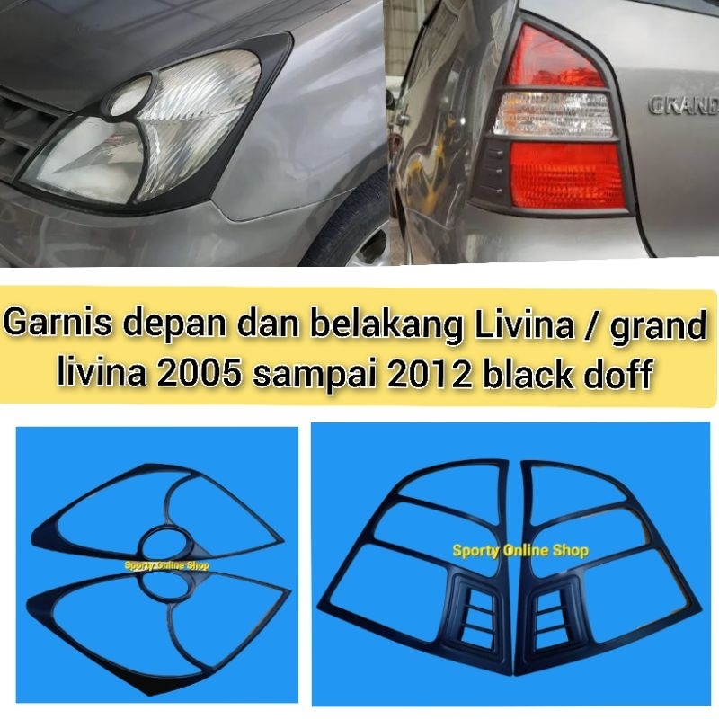 garnis depan dan belakang livina grand livina 2005 sampai 2012 blavk doff