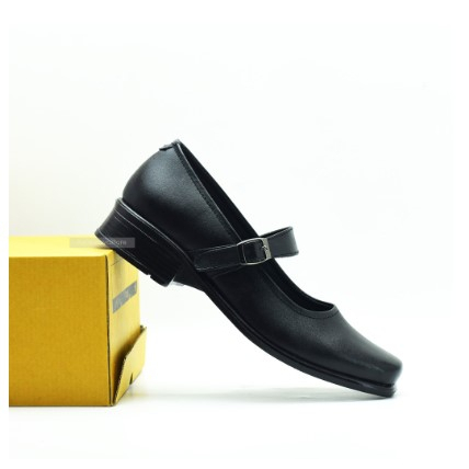 pantofel wanita bahan kulit / pantofel wanita paskibraka kulit asli / pantofel formal paskibraka / s