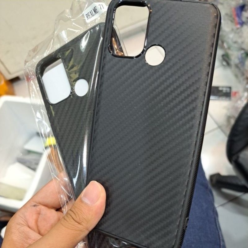 REALME C17 REALME 7i CASE SOFTCASE SLIM FIT FULL CARBON CASE KARBON SILIKON KARET CASING COVER