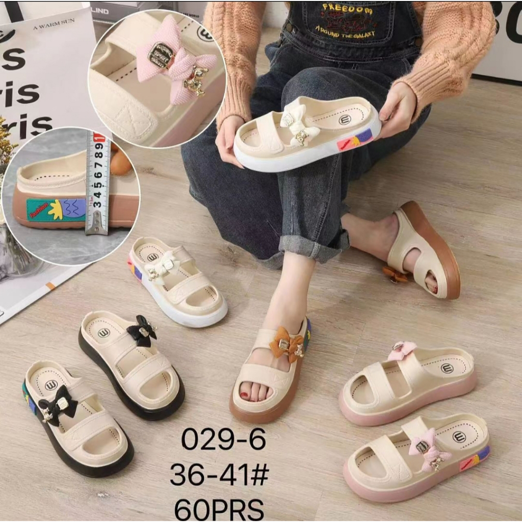 GN-029-1 Sandal Jelly Wanita Fashion Bunga Tali Dua Model Terbaru