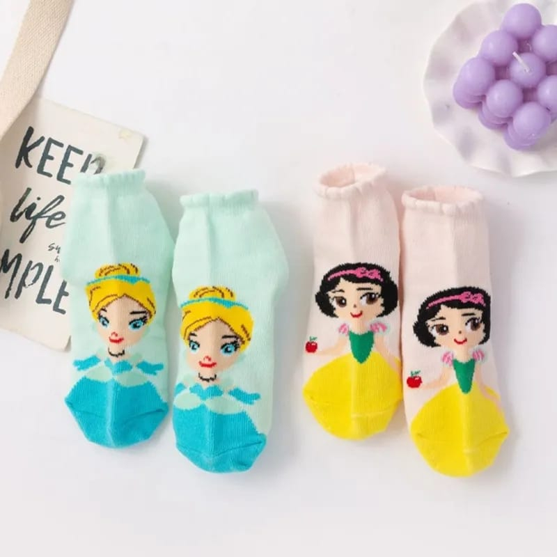 Kaos Kaki Anak Disney Princess 1 Set Isi 5 Socks