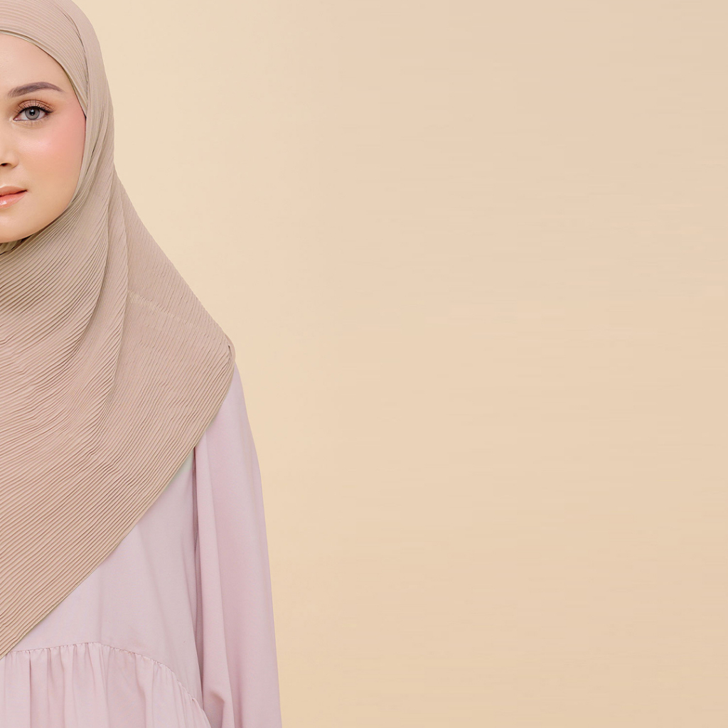 Clearance Sale - ZM Zaskia Mecca - Kyomi Series Shade Of Brown Suede Pashmina