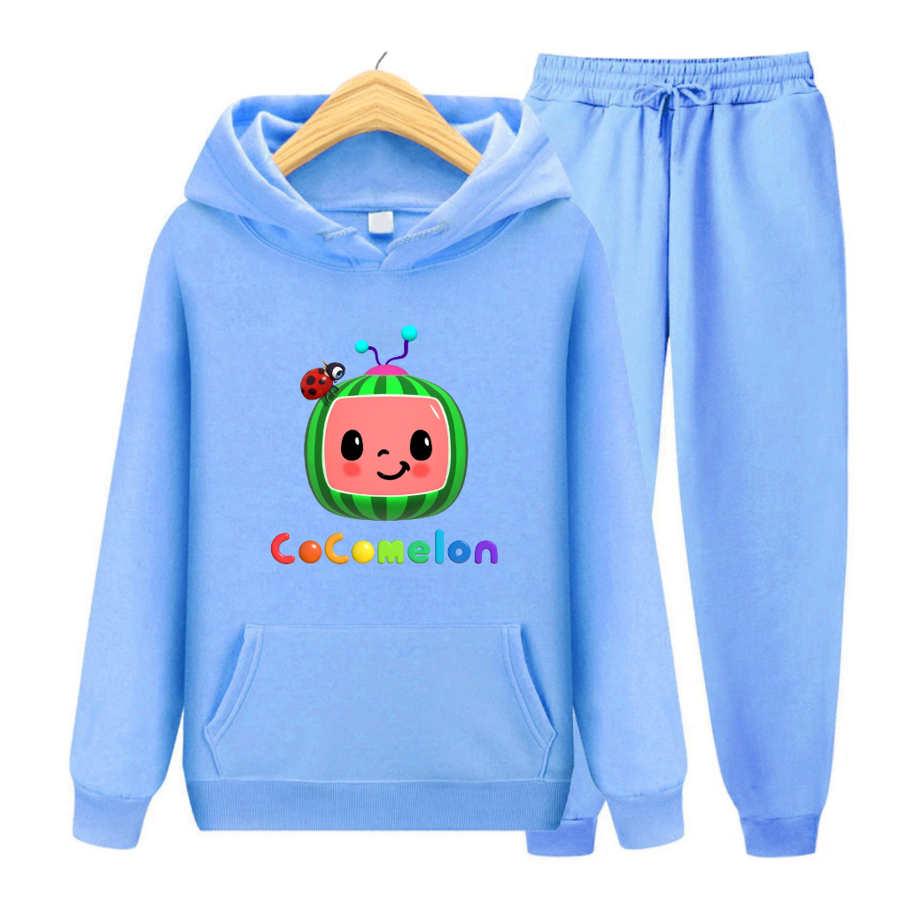 FenishaStore COCOMELON Setelan Sweater Hoodie Anak Viral COCOMELON Usia 4-13Tahun Bisa Bayar Ditempat COD