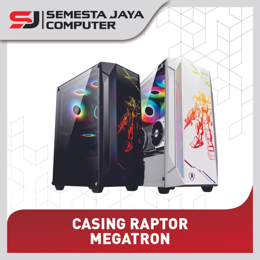 Casing Gaming PC Power Up Transformer Megatron Atx Free 3 fan RGB