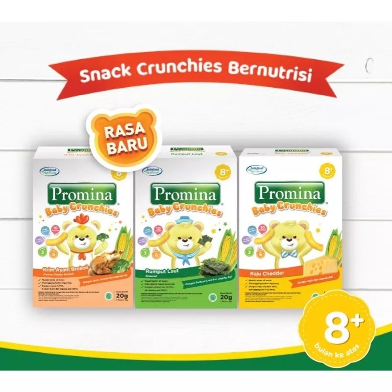 Promina Baby Crunchies Cheezy 20 gr / promina baby crunchies / abon sachet / Hilo Milk Choco Candy