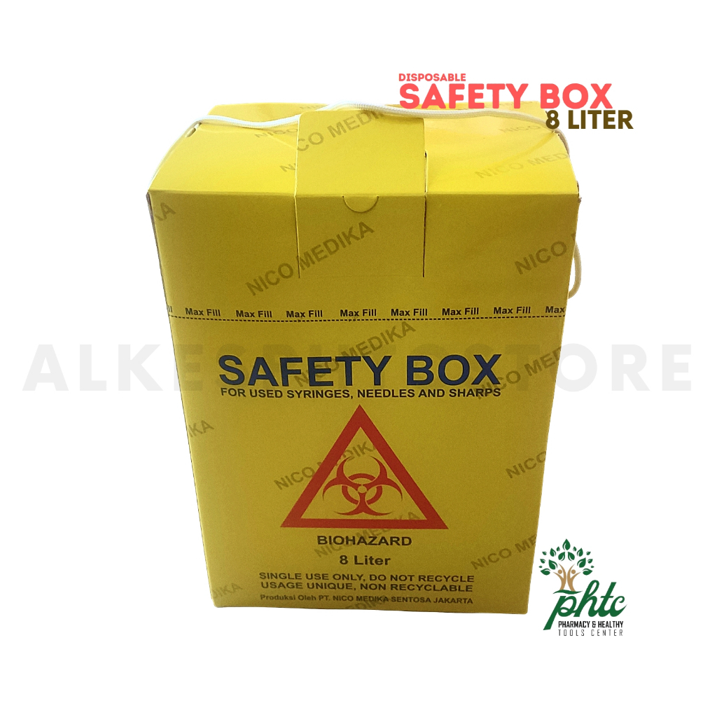 SAFETY BOX (BIOHAZARD) KAPASITAS 8 LITER l WADAH UNTUK LIMBAH MEDIS