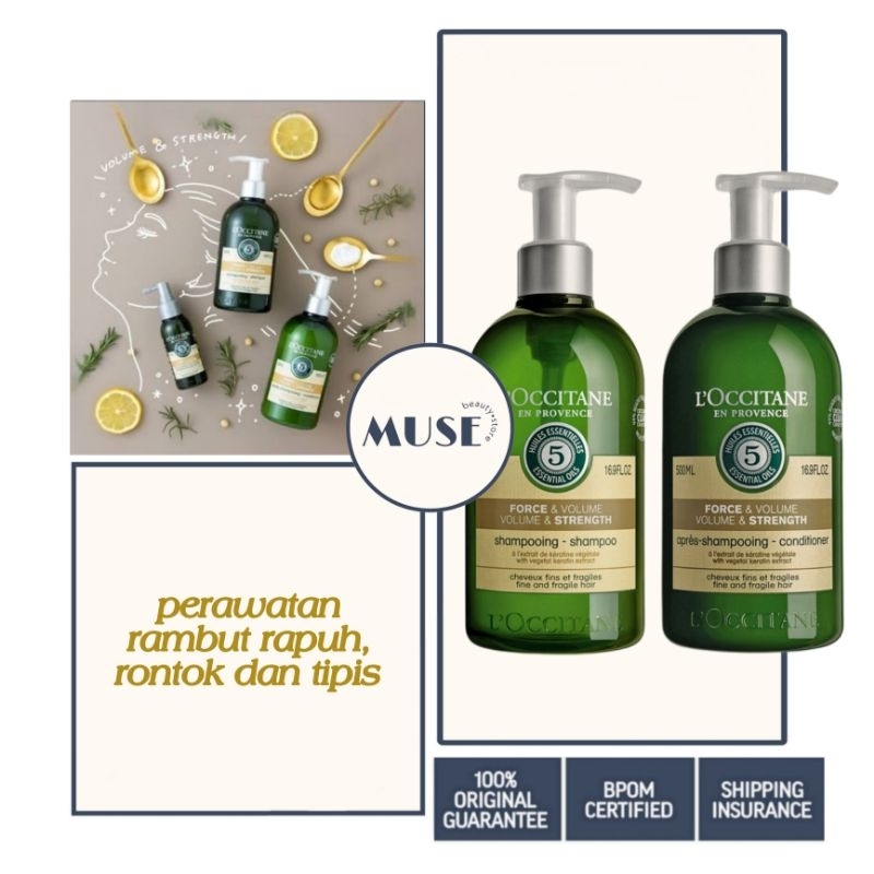 Loccitane Force Volume &amp; Strength Shampoo 500ml / Conditioner 500ml / Aromachologie 5 Essential Oils