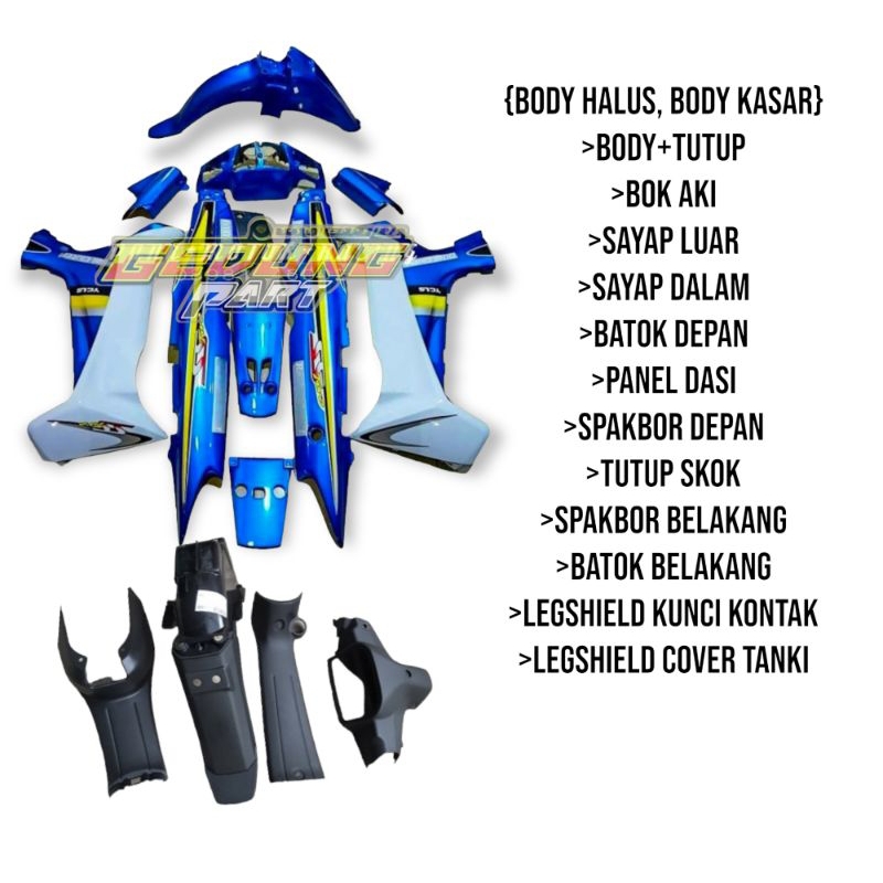 cover body yamaha fiz r fiz R full set bodi motor yamaha fiz r ss two biru