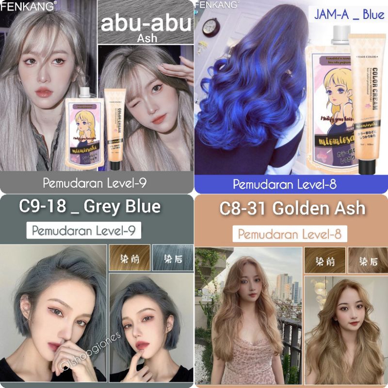 Fenkang Miomiosaki hair color Seri warna fashion trendy cat rambut spa keratin bleaching