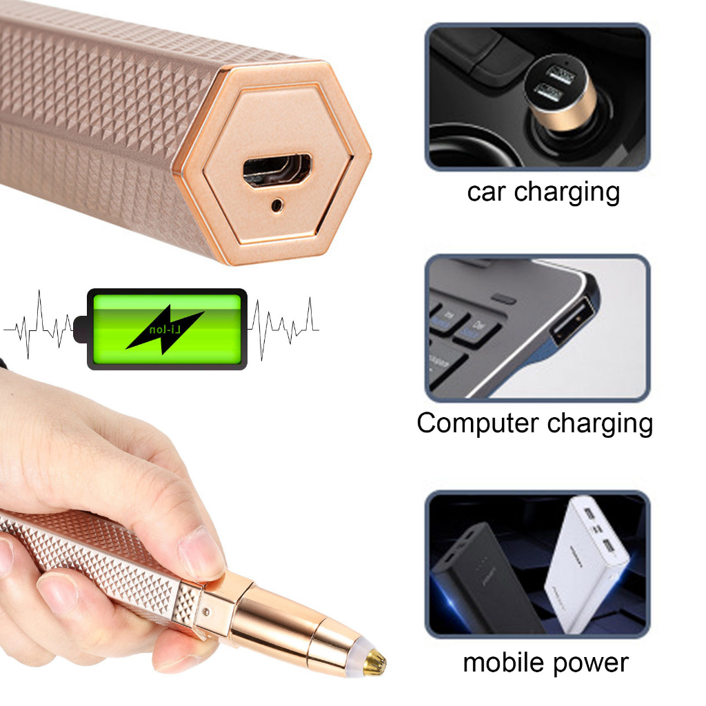 Premium Hair Remover Charissey Bulu 4 In 1 / Pencukur Alis Elektrik Warna Gold