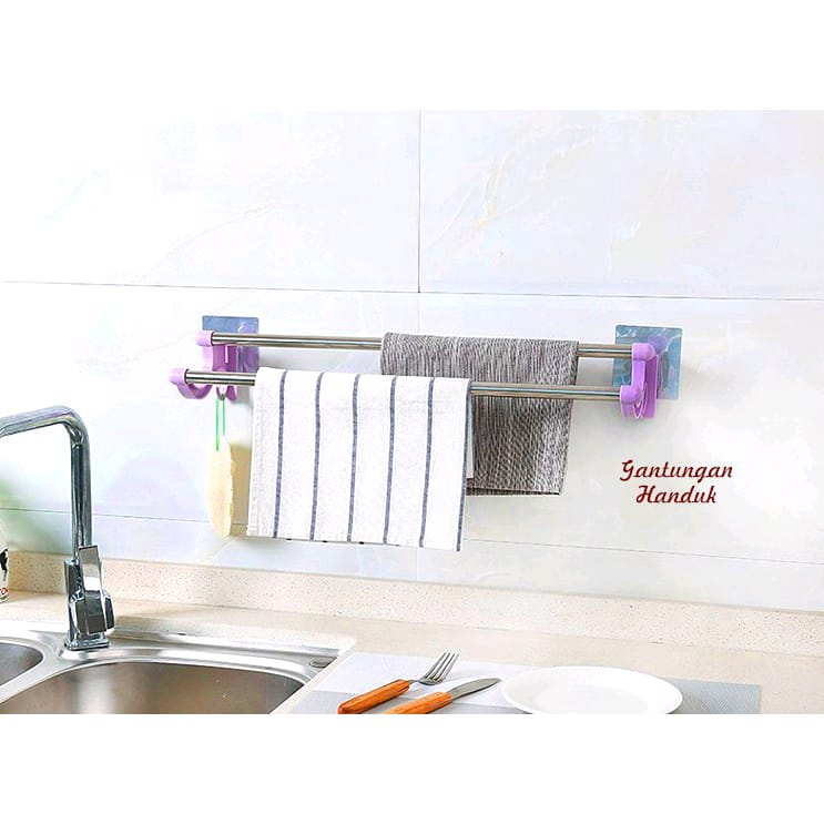 gantungan tempel dinding / gantungan handuk / rak handuk dinding