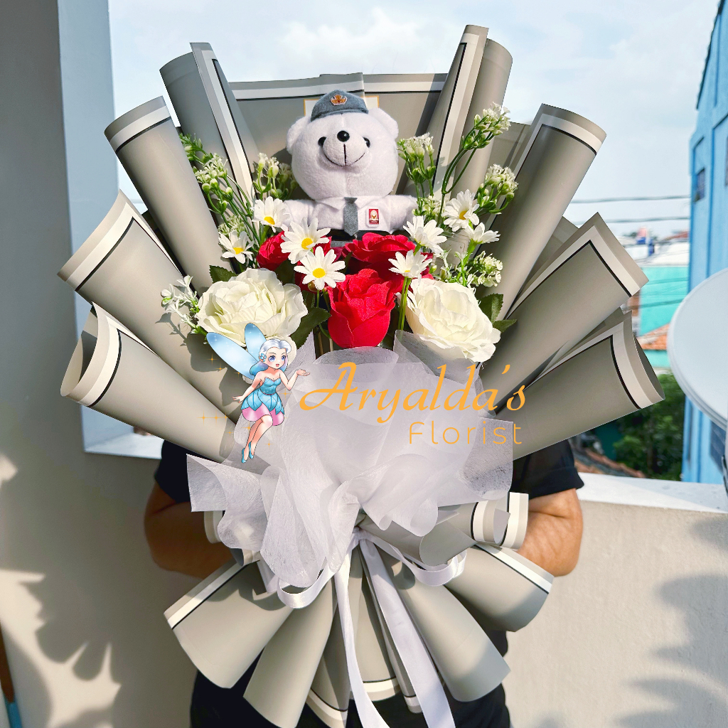 Medium Sized Bouquet | Buket Bunga anak sekolah, Anniversary, Graduation, Sidang, Valentine, Birthda