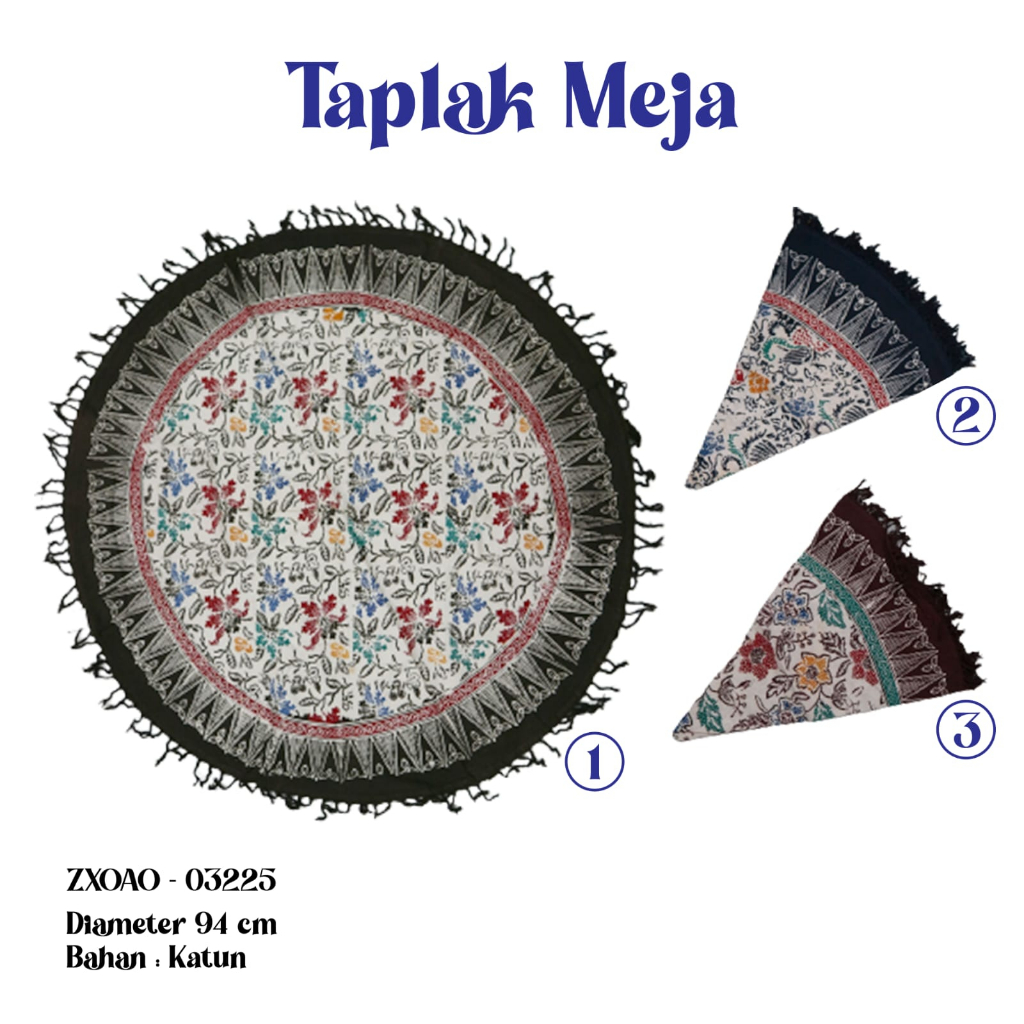 TAPLAK MEJA BATIK TAPLAK MEJA TAMU TAPLAK MEJA BULAT TAPLAK TAMU RIA KENCANA