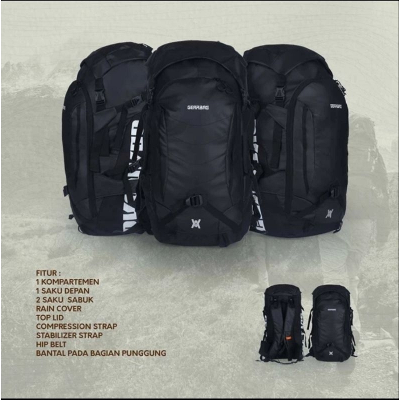 ARGL Tas Ransel Keril Gunung Pria Anti Air Kapasitas 50 Liter Tas Carrier Punggung Cowok Besar Backpack Outdoor