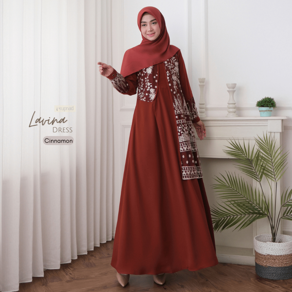 KUPNAD Gamis Flowy Premium - Lavina Dress gamis cantik bahan adem dan nyaman