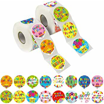 ( ROLL - 500 PCS ) MASKING TAPE HAPPY BIRTHDAY - ISOLASI STIKER NOTA TAPE ETZ-4