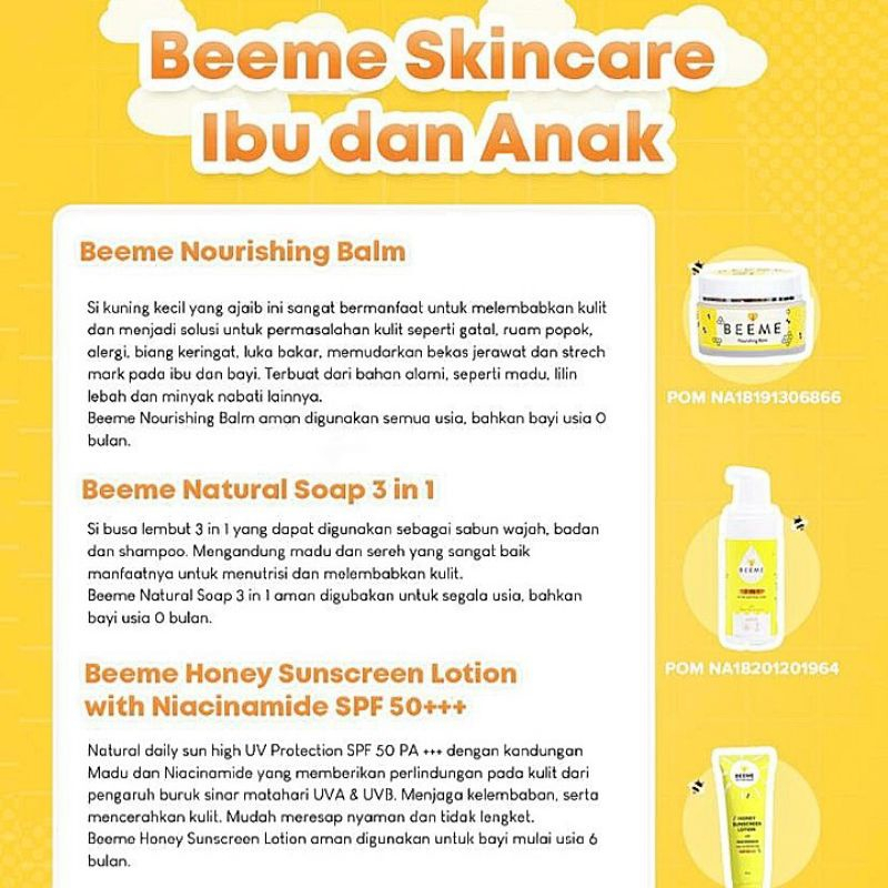 Beeme Natural Soap 3in1 Facial Wash Shampoo Sabun Bayi Newborn dan Dewasa 100ml