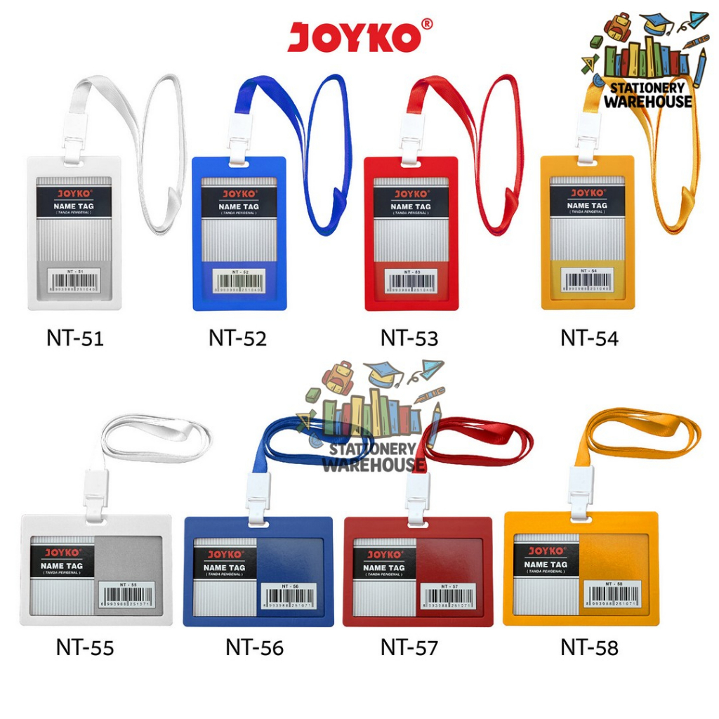 

Name Tag Tanda Pengenal Gantungan Kartu Nama Joyko NT-51-54 , NT-55-58 Warna Warni