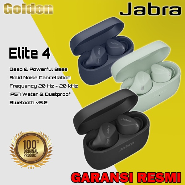 JABRA Elite4 /  Elite 4 Active True Wireless Earbuds Earphone Resmi