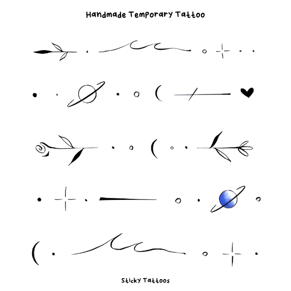 ST09 - STICKY TATTOOS TATO TEMPORARY TEMPORER BUATAN TANGAN HANDMADE GARIS ESTETIK