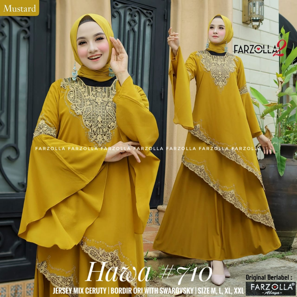 Hawa#710 Dress Gamis Turkey Muslim Bordir Original Produk By Mega Store