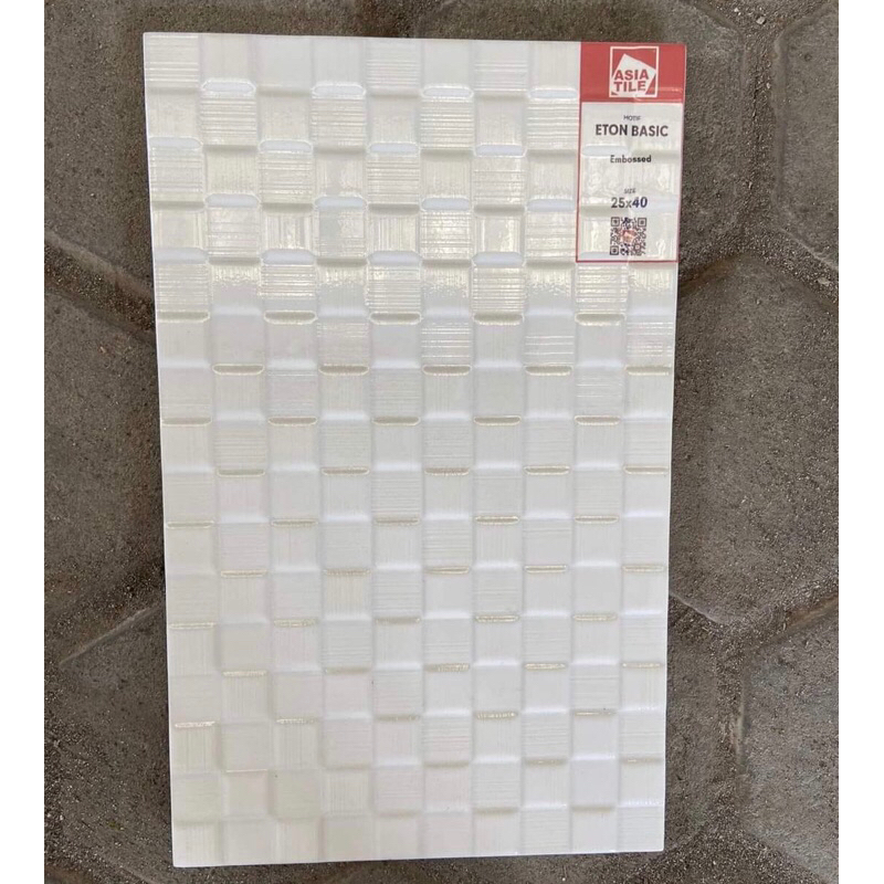 Keramik Asia Tile Dinding Embose Putih 25x40