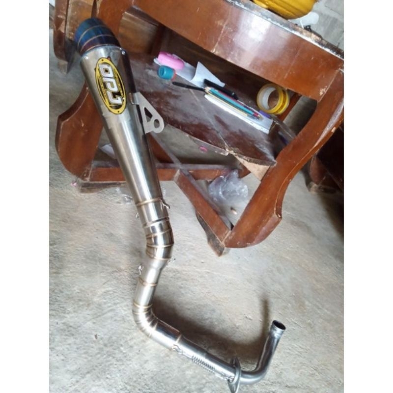 Knalpot dpj jigsaw corong bluomon leher atas model cobra Vario Beat scoopy