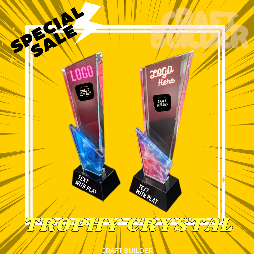 TERMURAH Trophy Crystal PREMIUM, Trophy Wisuda, Trophy Crystal Piagam Penghargaan Kenang-Kenangan, T