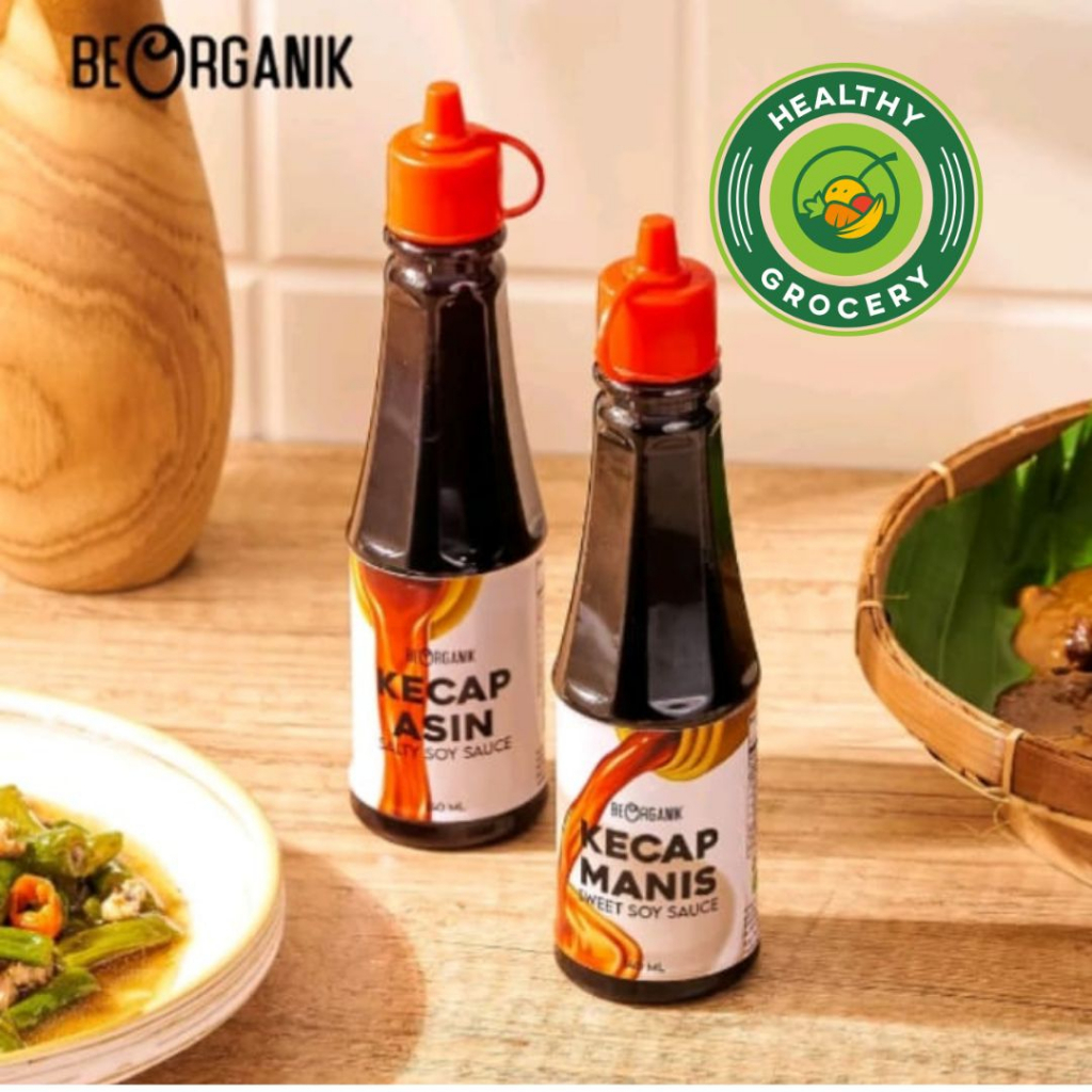 

Beorganik Kecap Asin / Manis Organik 140ml / Salty Soy Sauce / Sweet Soy Sauce NON GMO And MSG