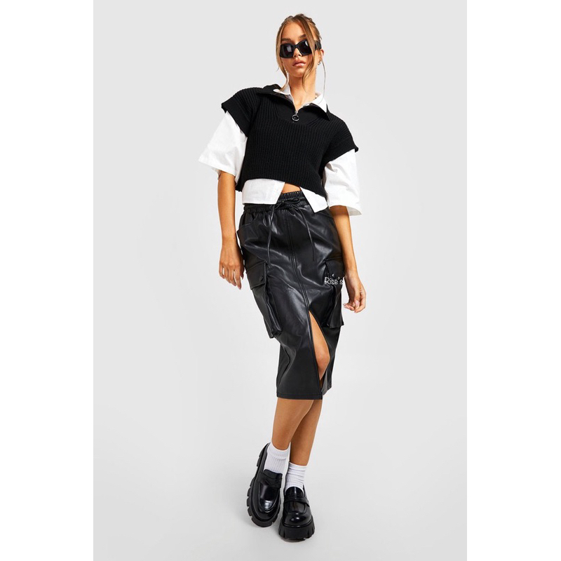 Rise’s Cargo Leather Skirt